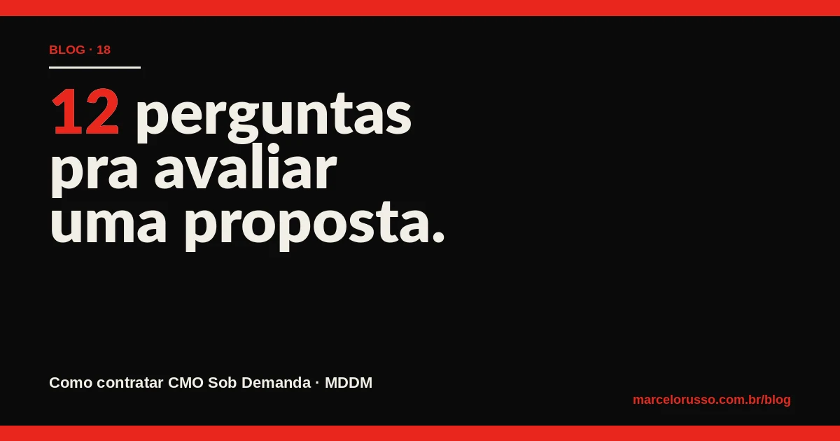 Avaliar proposta de CMO Sob Demanda